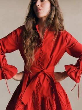 NWT SEZANE ODETTE DRESS RED